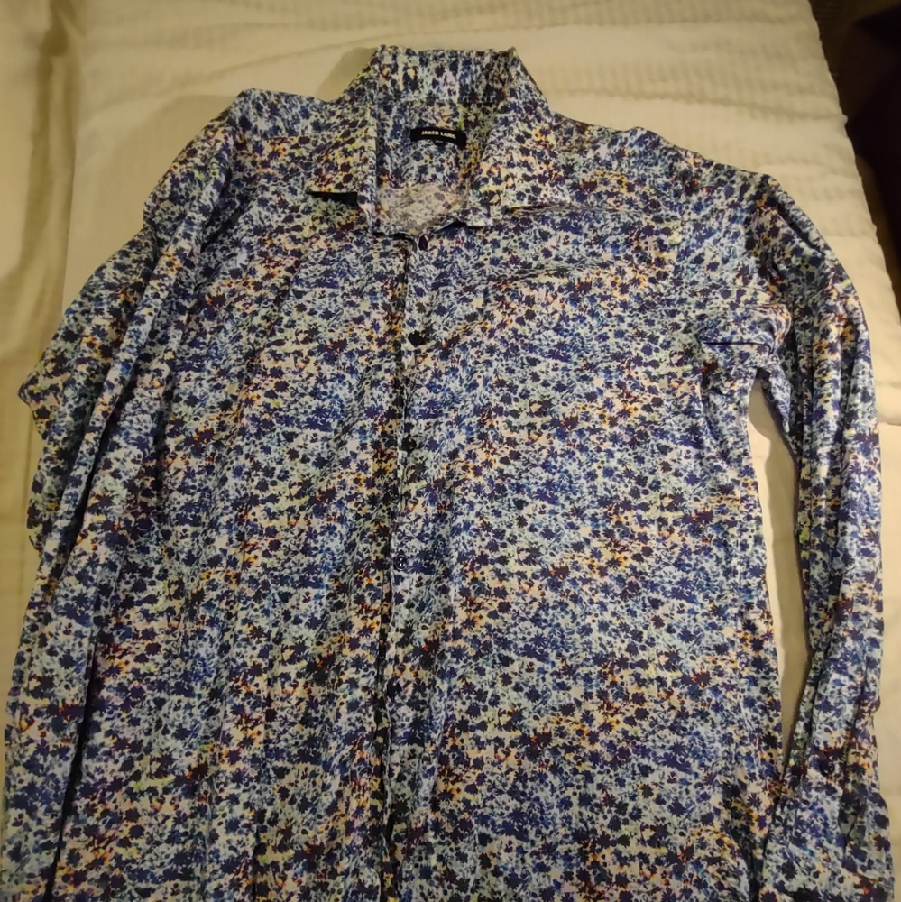 Jared Lang patterned button down shirt XXL